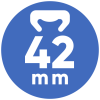 logo 42 mm blanc fond bleu