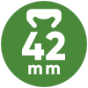 logo 42 mm blanc fond vert